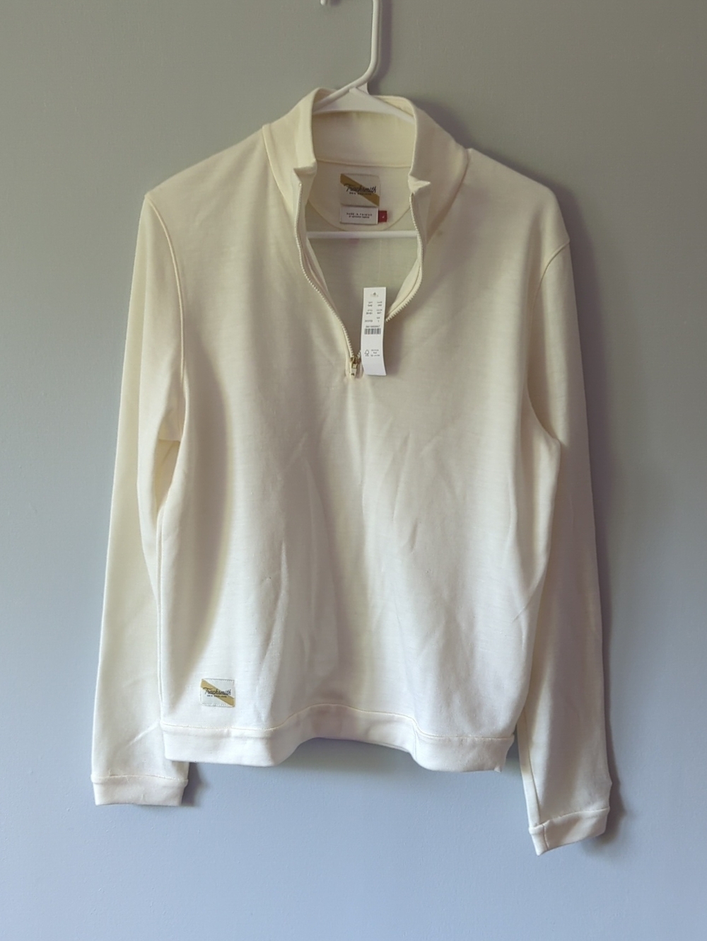 Tracksmith Downeaster Cream Half-Zip Pullover